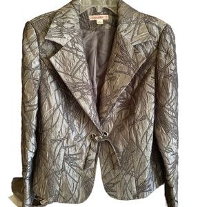 Maakif Womans Top Blazer Sz 12 Top Gray Lightweight Blazer